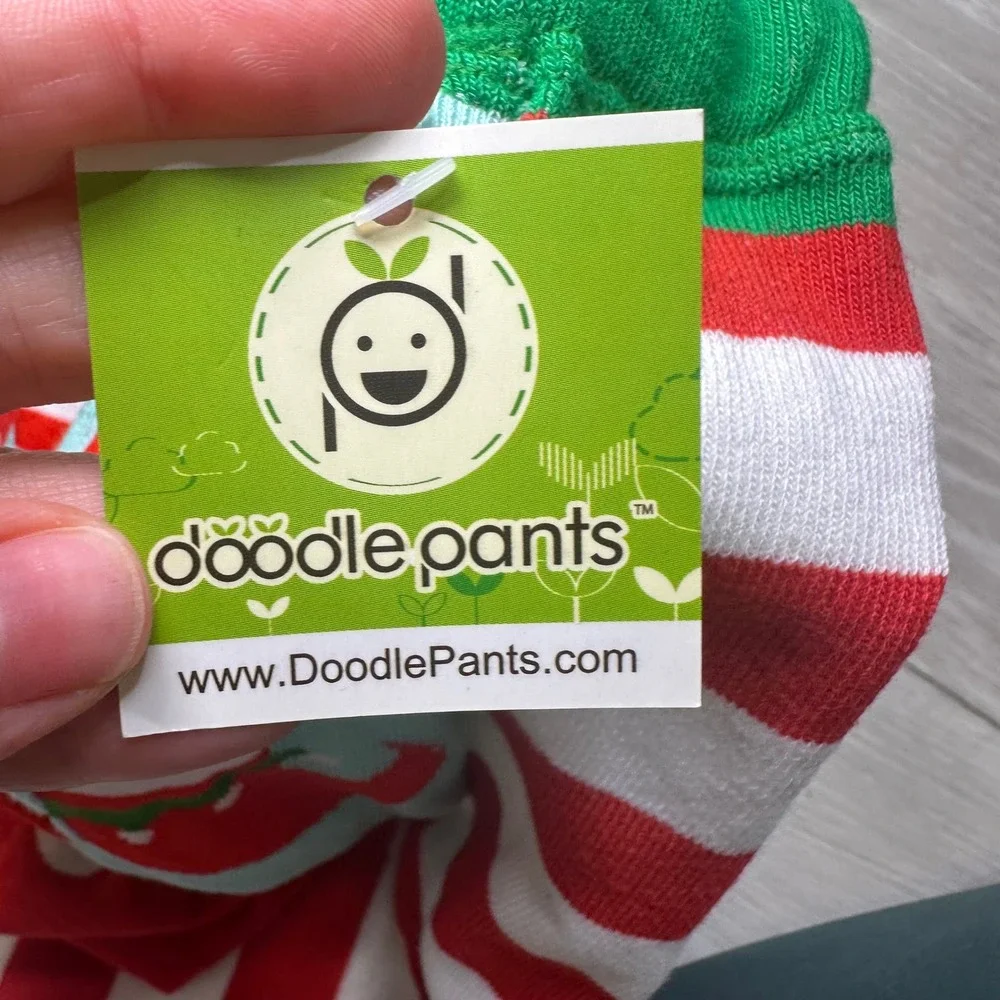 NWT Doodle Pants holiday‎ elf baby and toddler pajamas 12 Christmas holiday